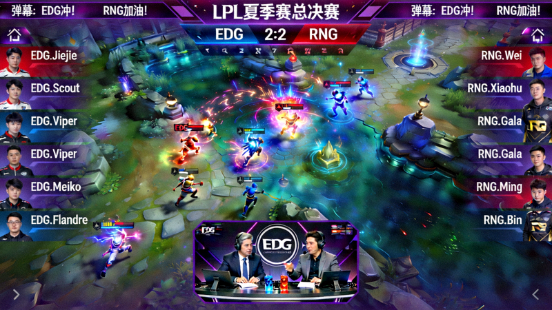 电竞赛事直播画面 - LPL夏季赛总决赛EDG与RNG战队对决