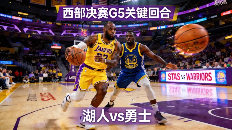 篮球赛事直播画面 - NBA西部决赛湖人队与勇士队关键回合